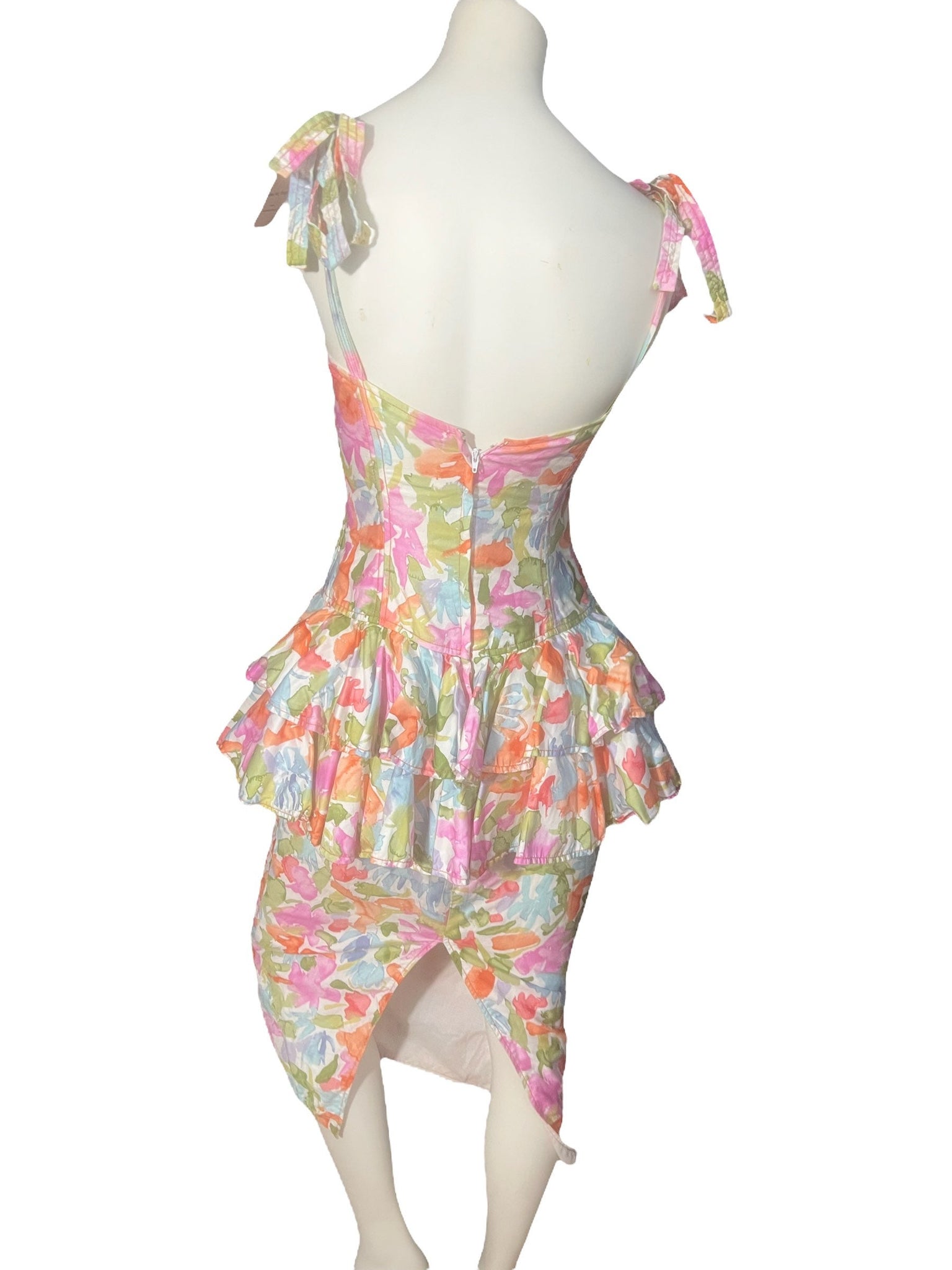 Vintage 80's Barboglio Cristina corset party sun dress 6 S