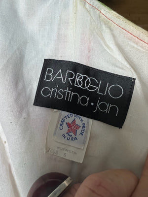 Vintage 80's Barboglio Cristina corset party sun dress 6 S