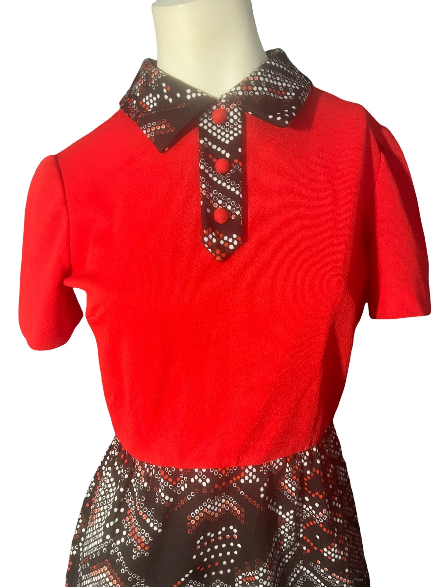 Vintage 70's red and black scooter dress M
