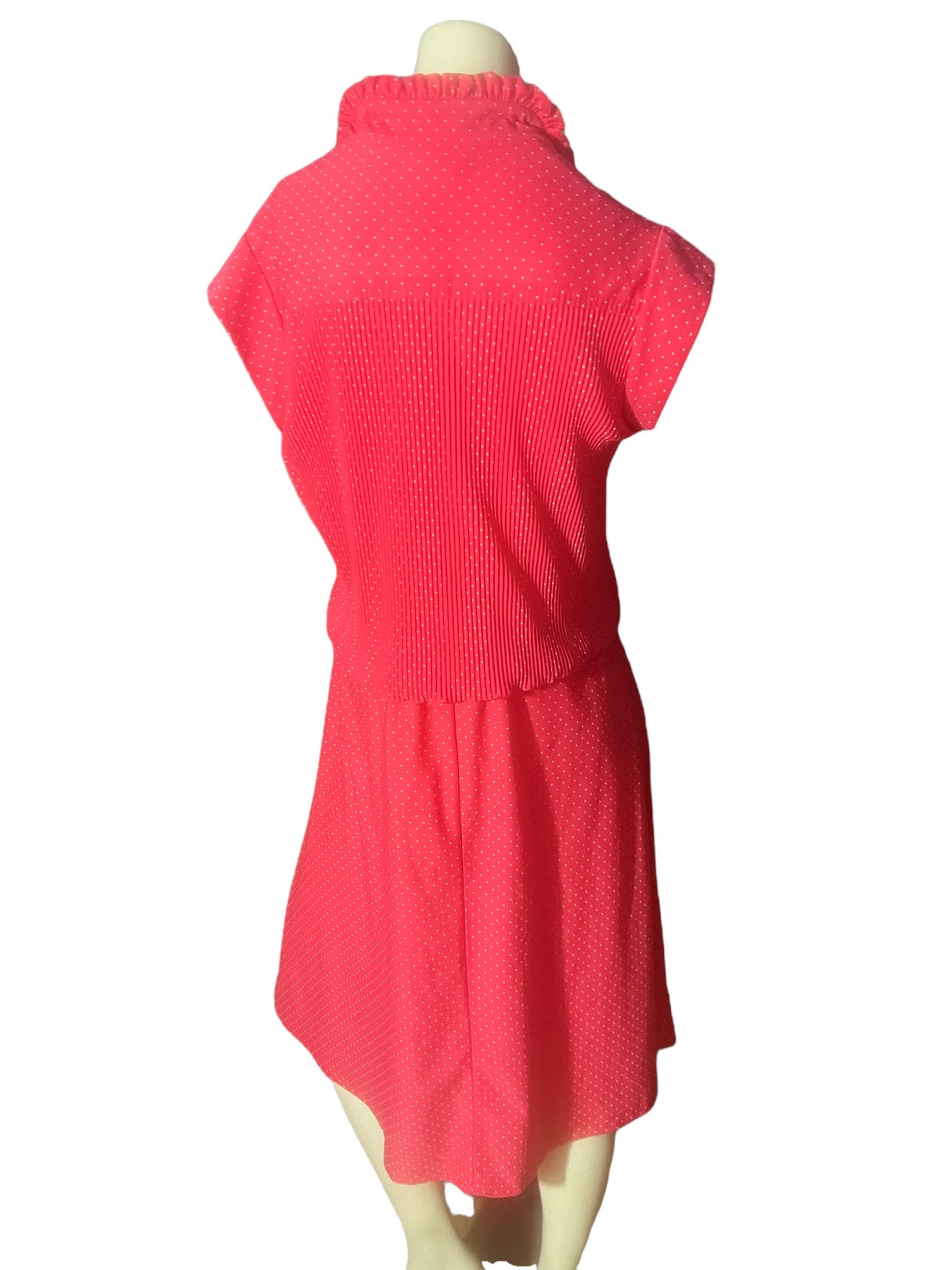 Vintage 70's volup pink polka dot Queen's Row sz xl