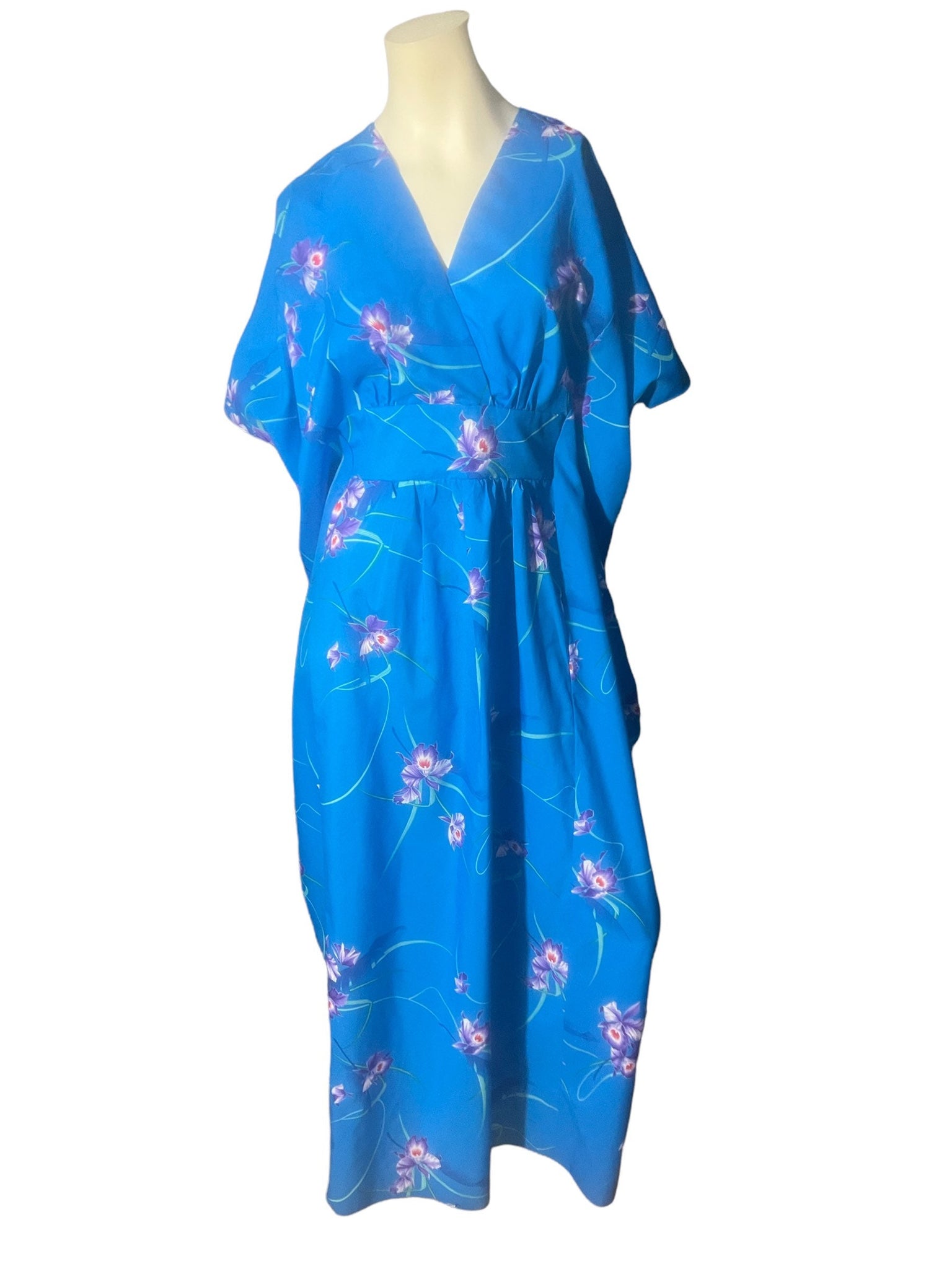 Vintage 70's blue Hawaiian dress caftan