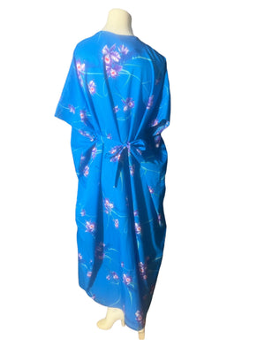 Vintage 70's blue Hawaiian dress caftan