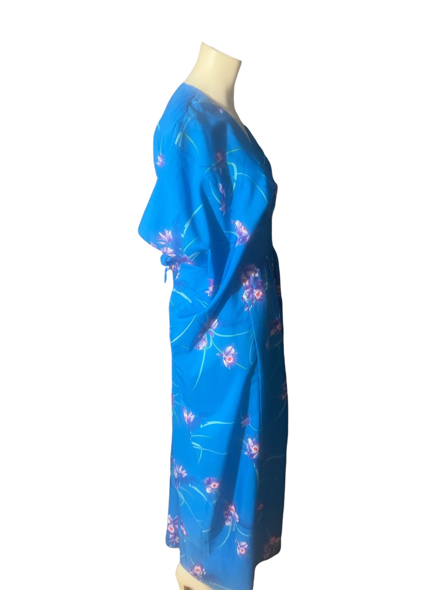 Vintage 70's blue Hawaiian dress caftan