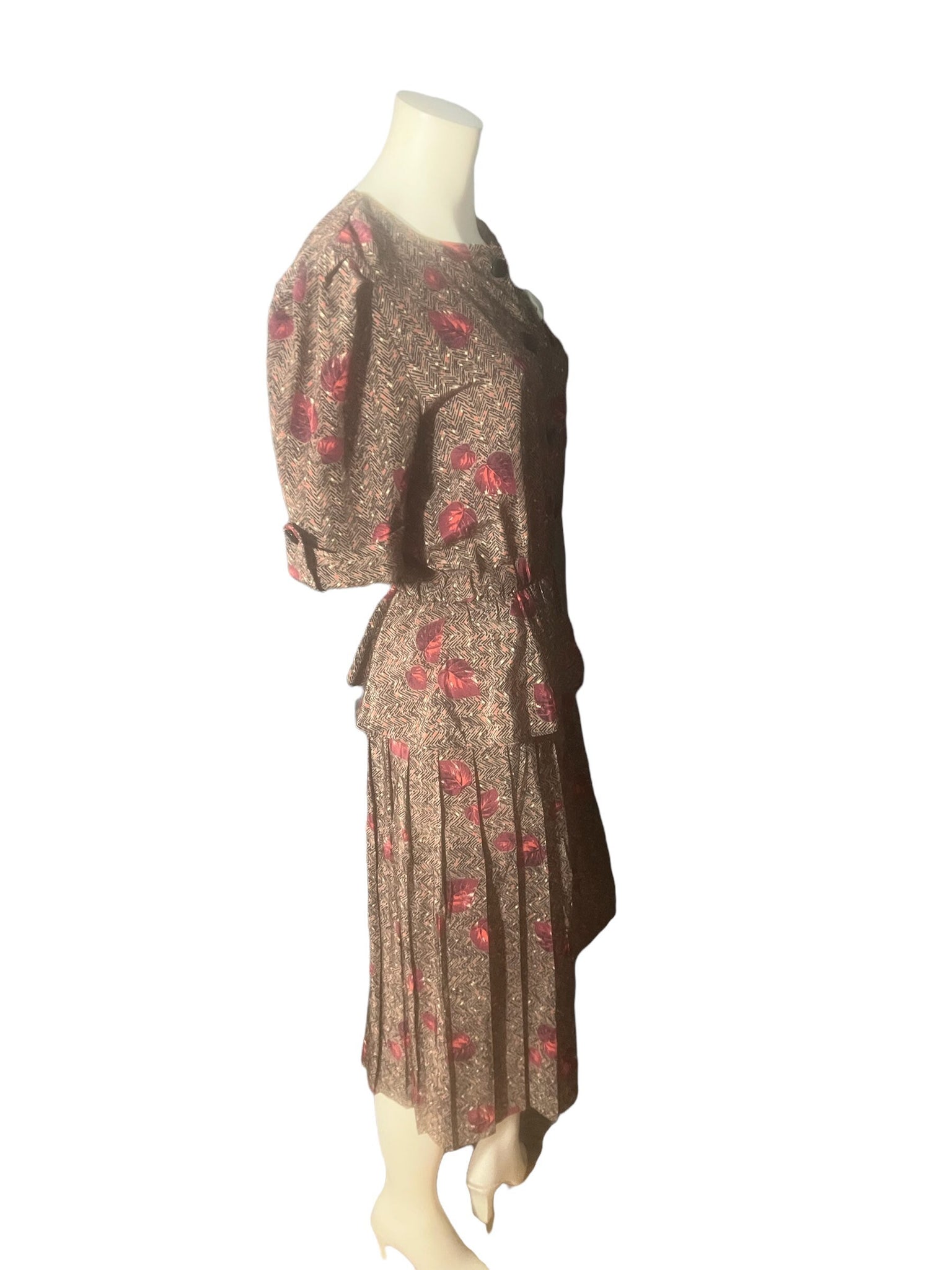 Vintage 80's Perception peplum dress M L