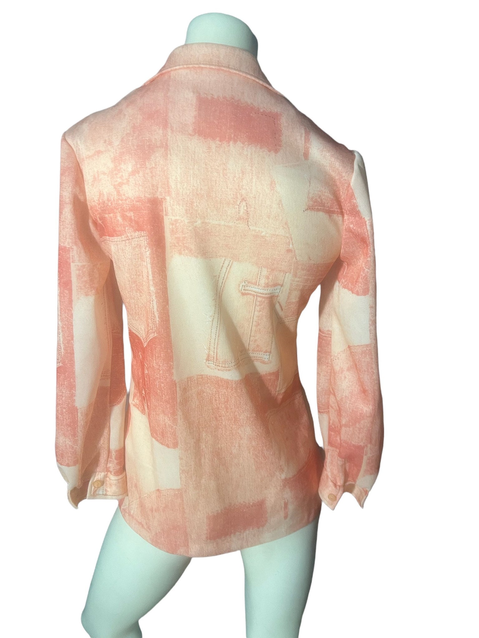 Vintage 70's Mr Fine patchwork women's shirt M