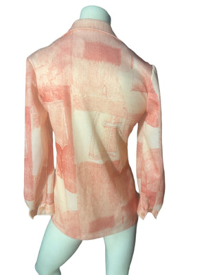 Vintage 70's Mr Fine patchwork women's shirt M