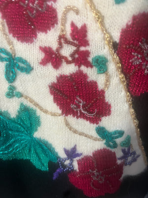 Vintage 80's Jaclyn Smith bead sweater L