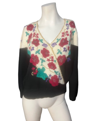 Vintage 80's Jaclyn Smith bead sweater L