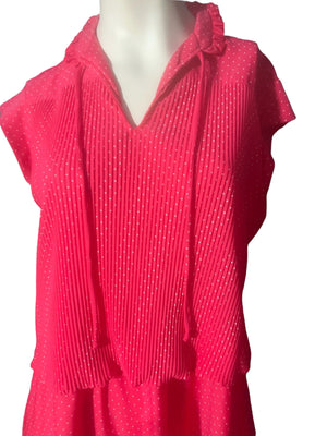 Vintage 70's volup pink polka dot Queen's Row sz xl