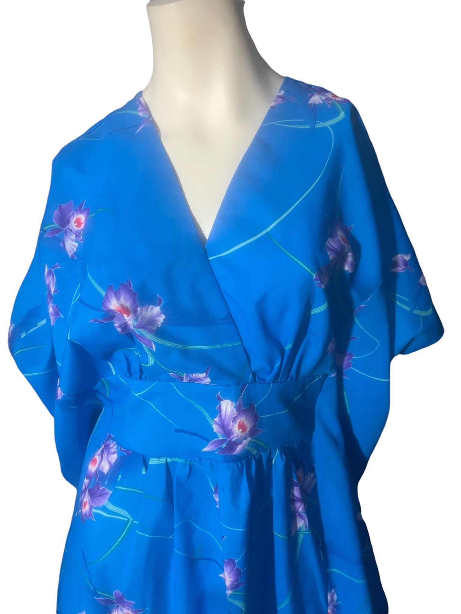 Vintage 70's blue Hawaiian dress caftan