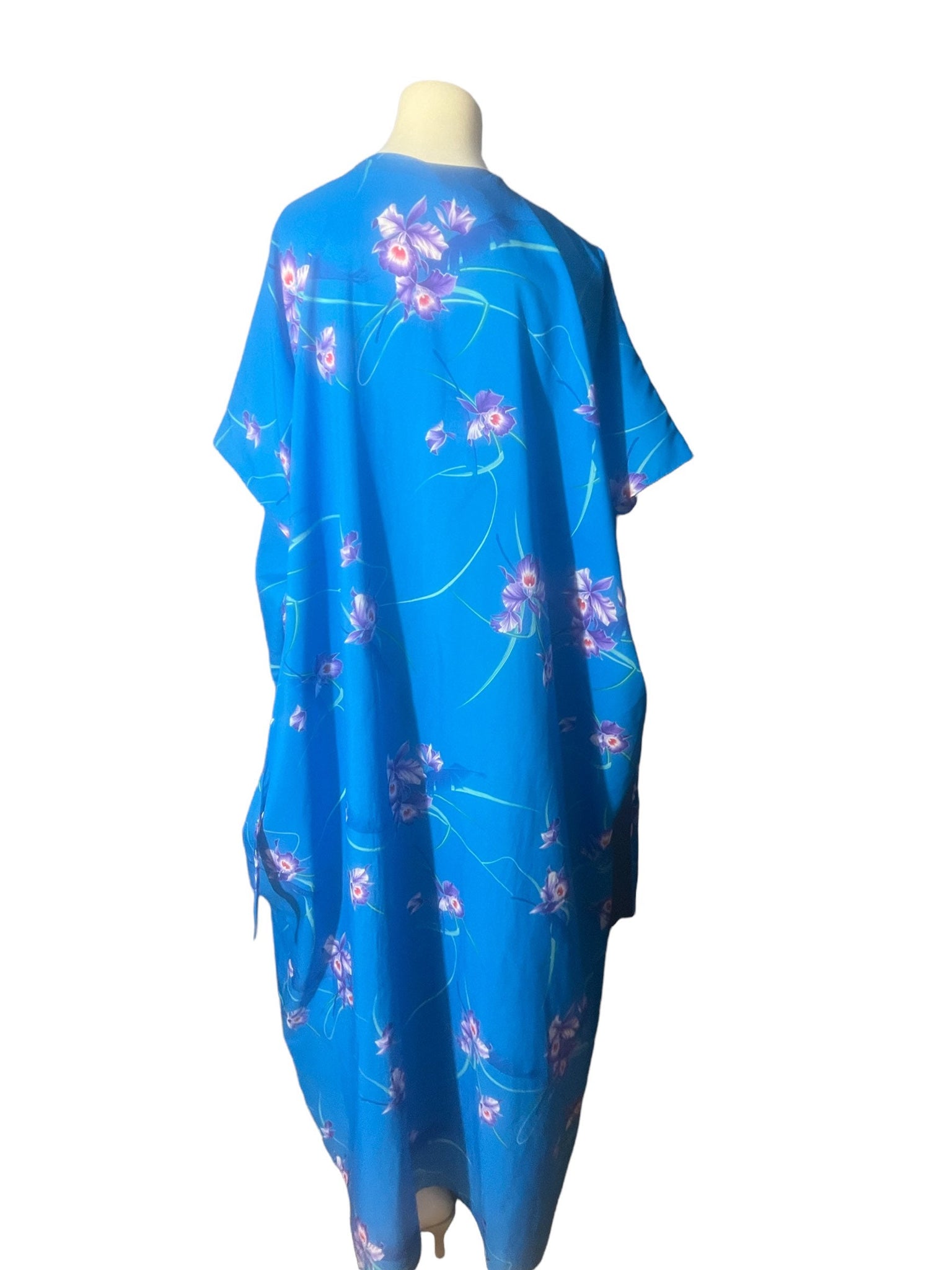 Vintage 70's blue Hawaiian dress caftan