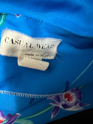Vintage 70's blue Hawaiian dress caftan