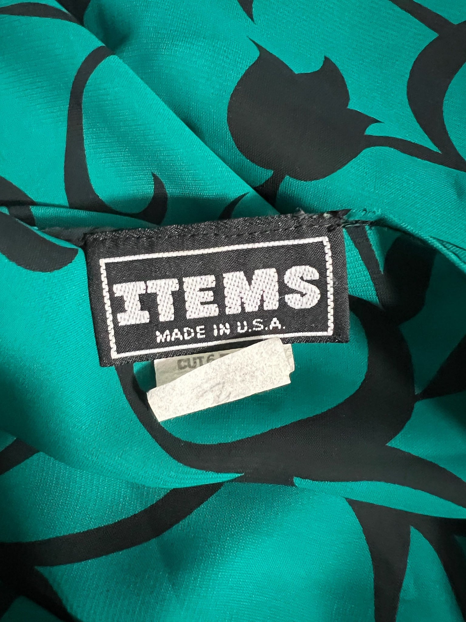 Vintage 80's green and black peplum dress 8