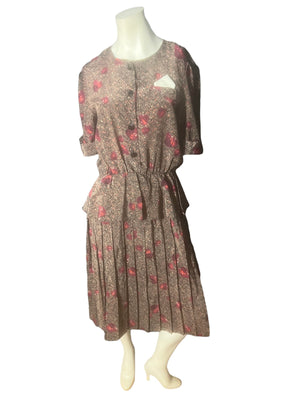 Vintage 80's Perception peplum dress M L