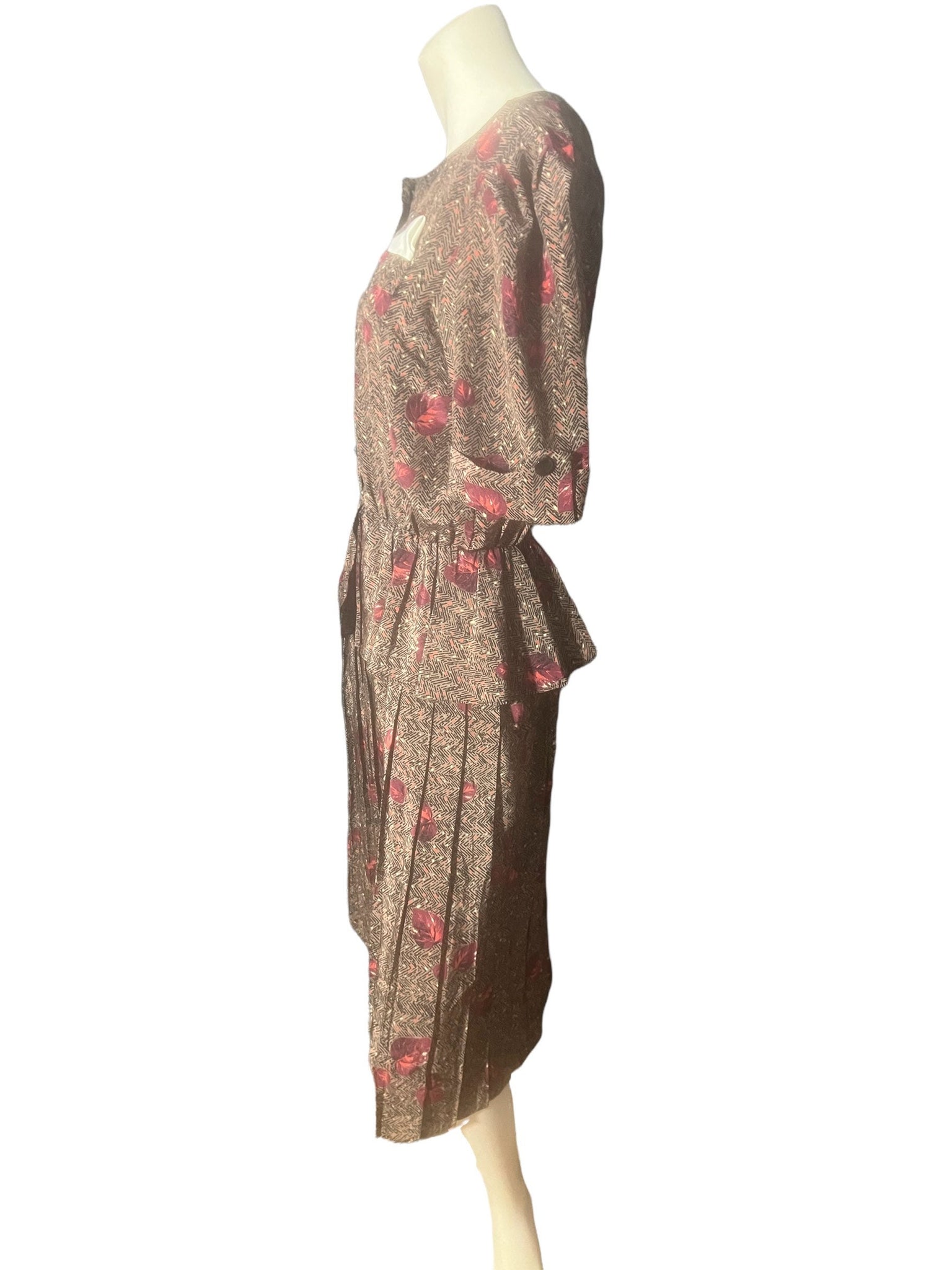 Vintage 80's Perception peplum dress M L