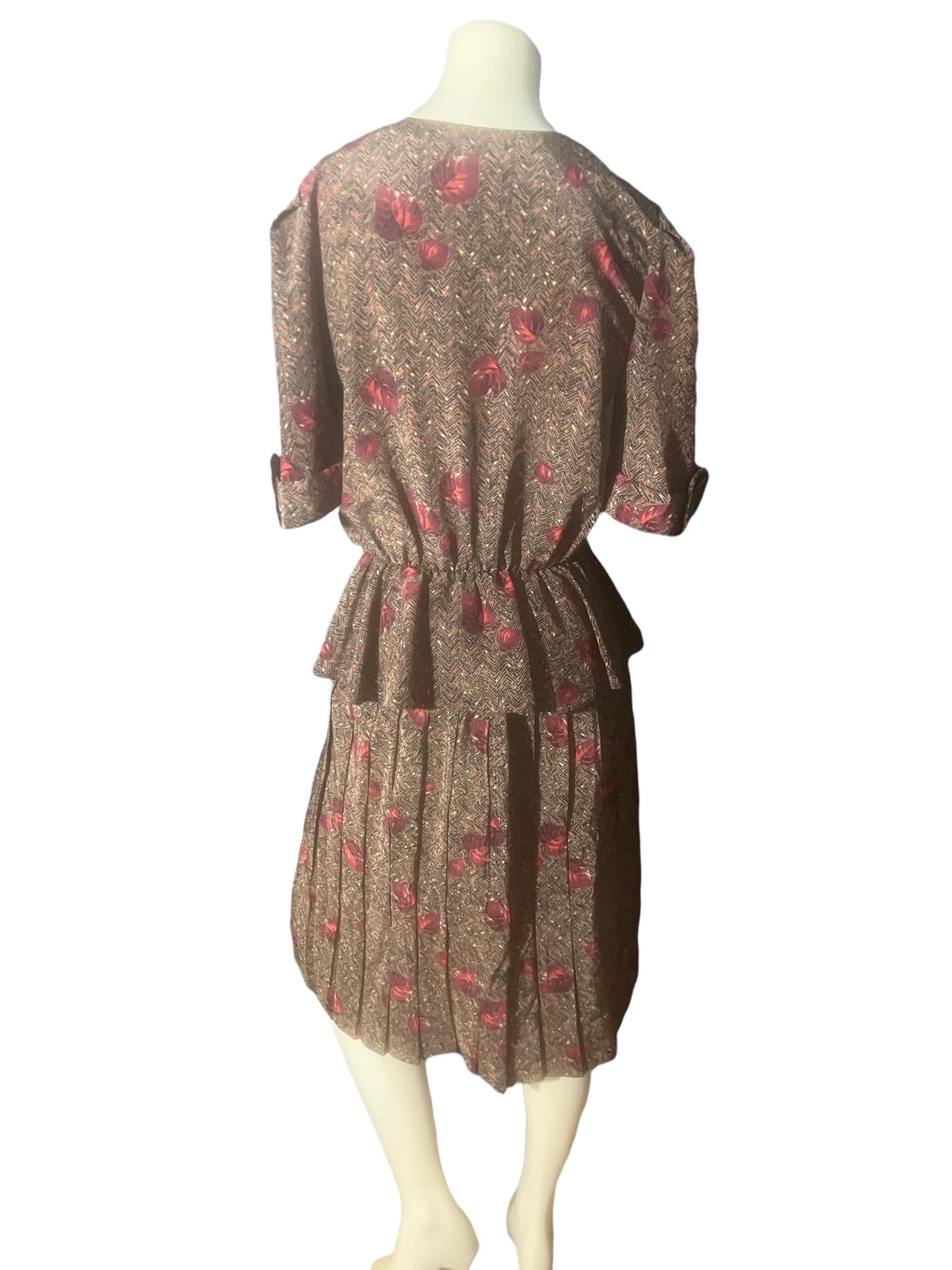 Vintage 80's Perception peplum dress M L