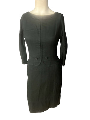 Vintage 50's Jane Stevens black dress S XS