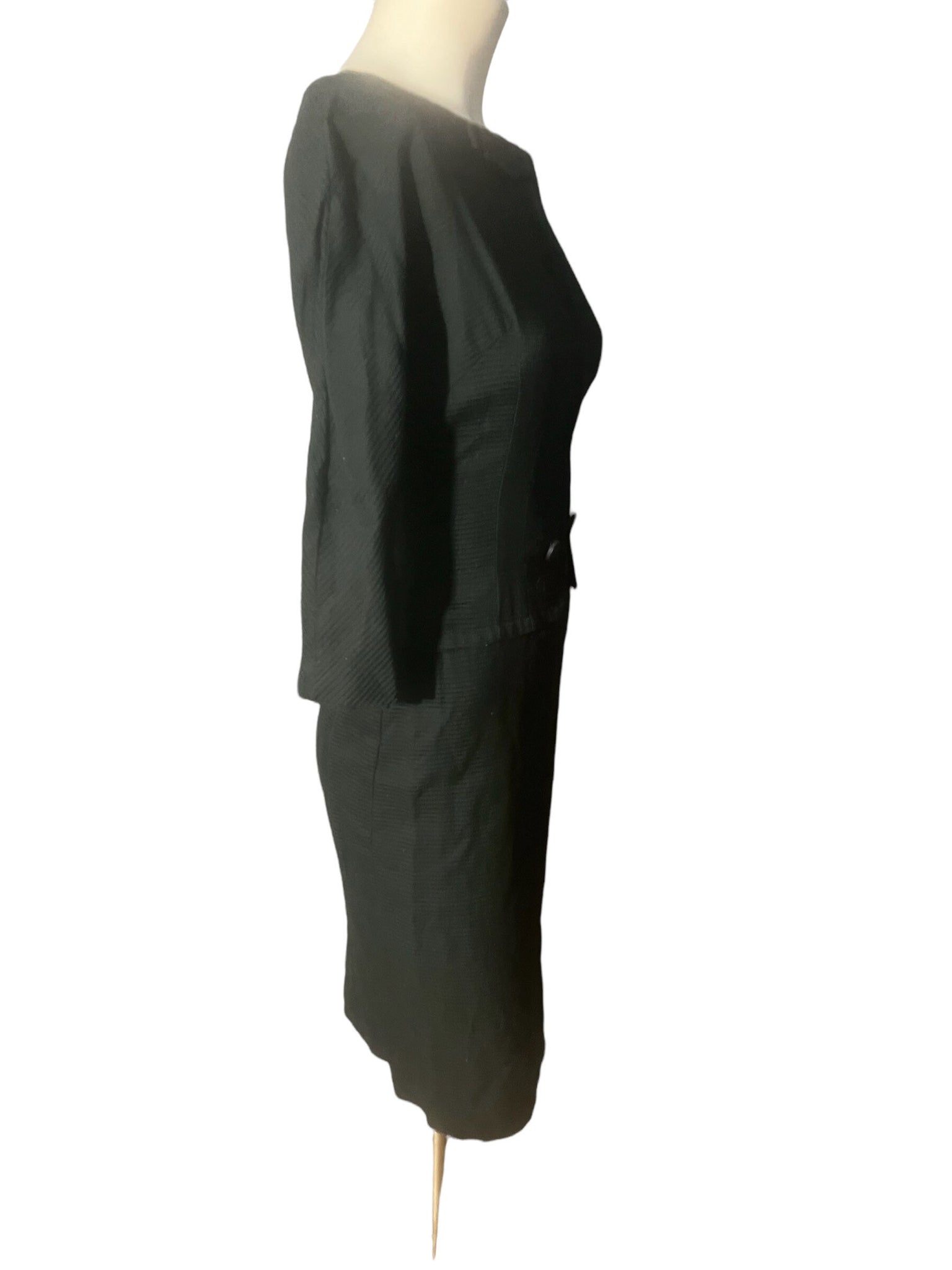 Vintage 50's Jane Stevens black dress S XS
