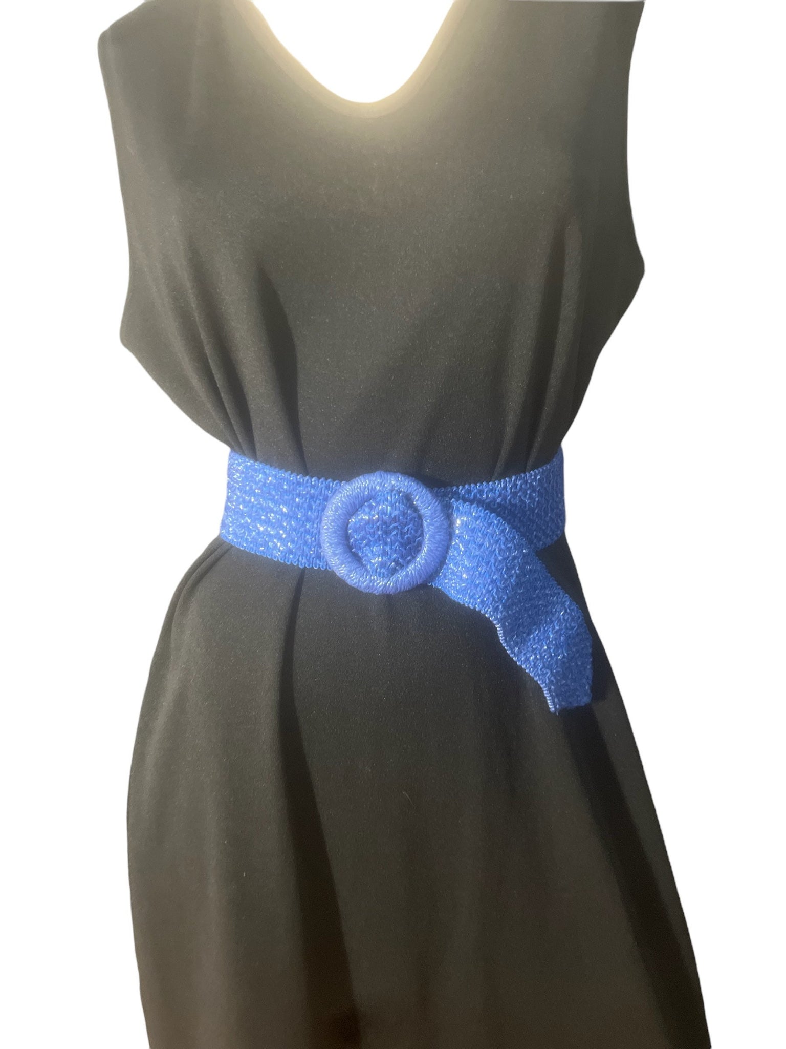 Vintage 80's blue stretch belt L