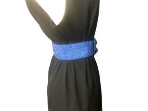 Vintage 80's blue stretch belt L