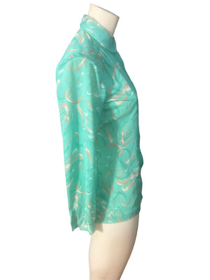 Vintage 70's green shirt Alfred Dunner M 12