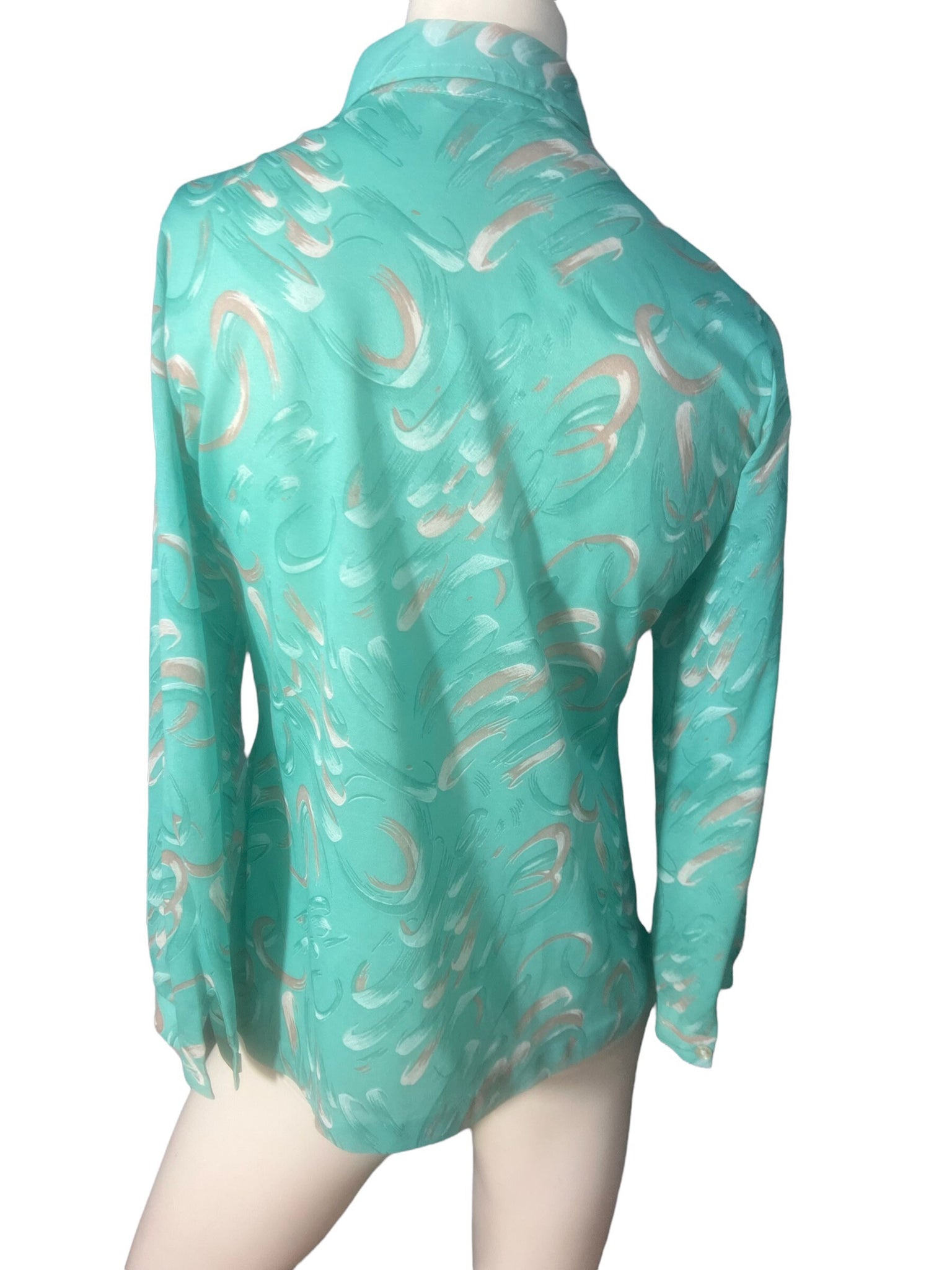 Vintage 70's green shirt Alfred Dunner M 12