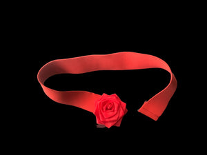 Vintage 80’s red rose stretch belt
