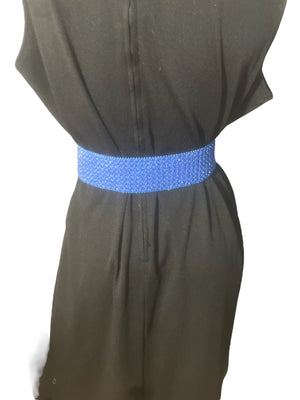 Vintage 80's blue stretch belt L