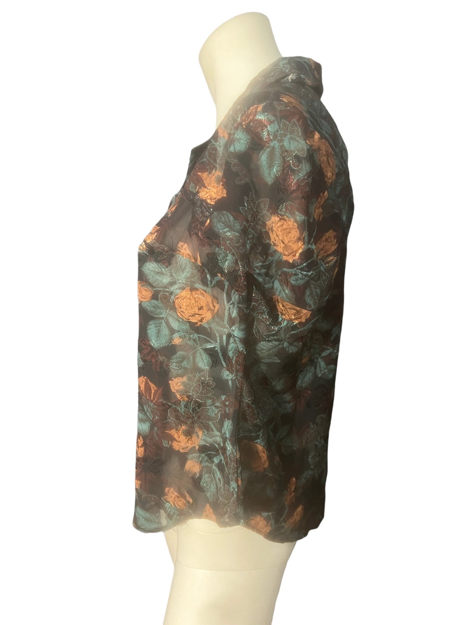 Vintage 80's handmade floral blouse S
