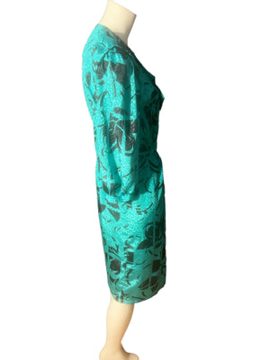 Vintage 80's Jonathan Martin green dress M