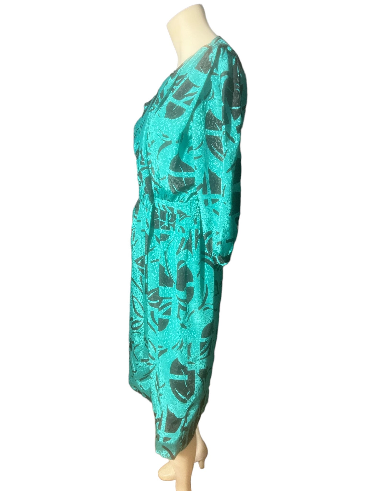 Vintage 80's Jonathan Martin green dress M
