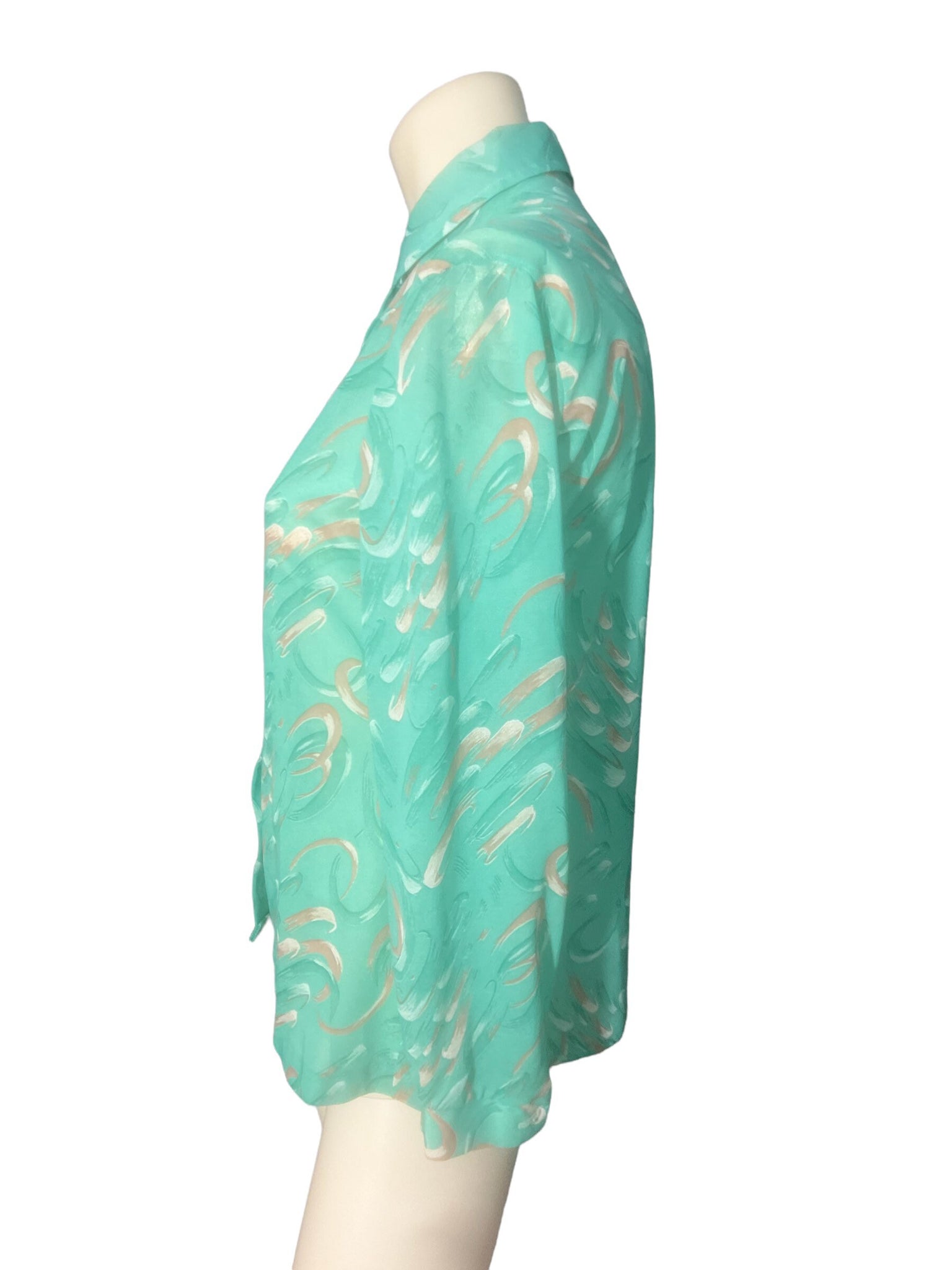 Vintage 70's green shirt Alfred Dunner M 12