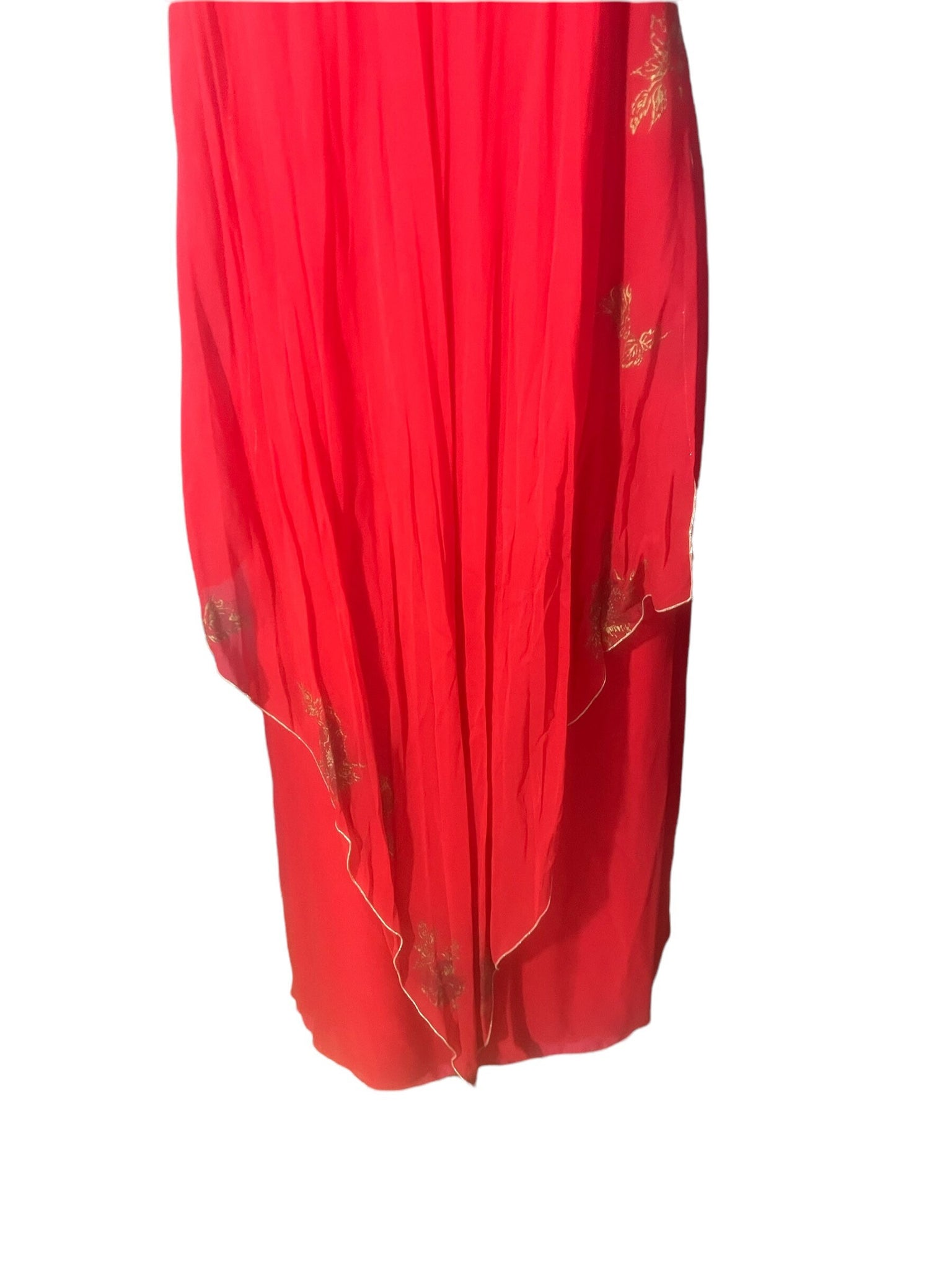 Vintage 70's long red scarf dress M