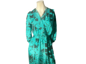 Vintage 80's Jonathan Martin green dress M
