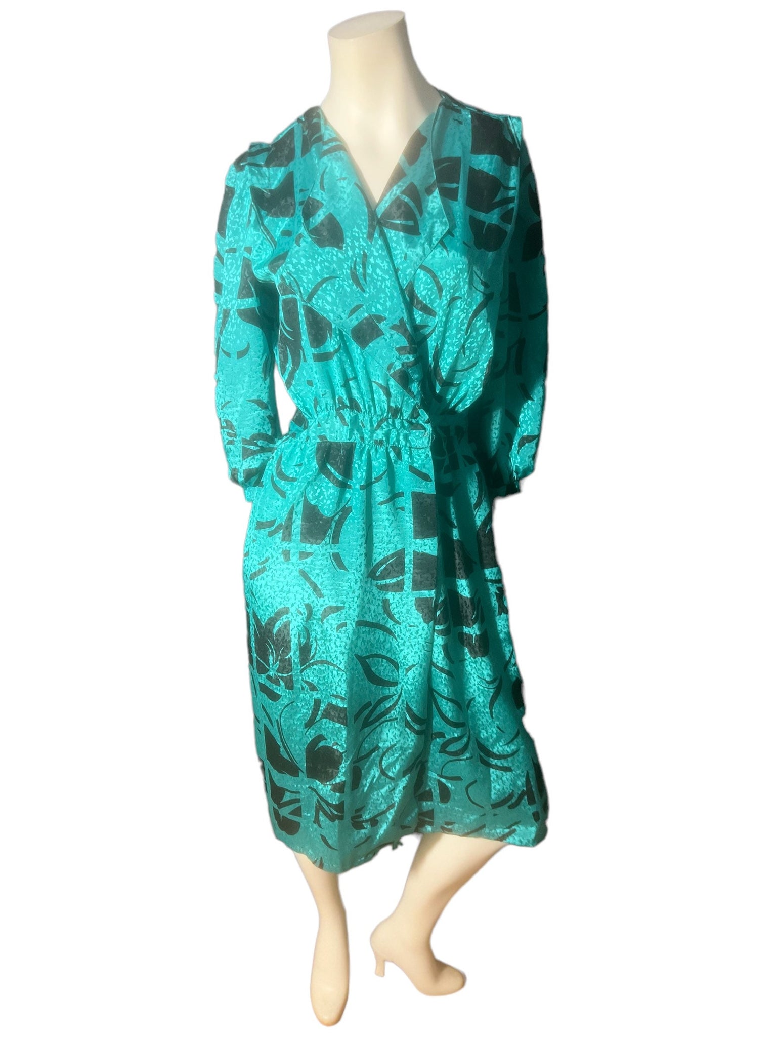 Vintage 80's Jonathan Martin green dress M