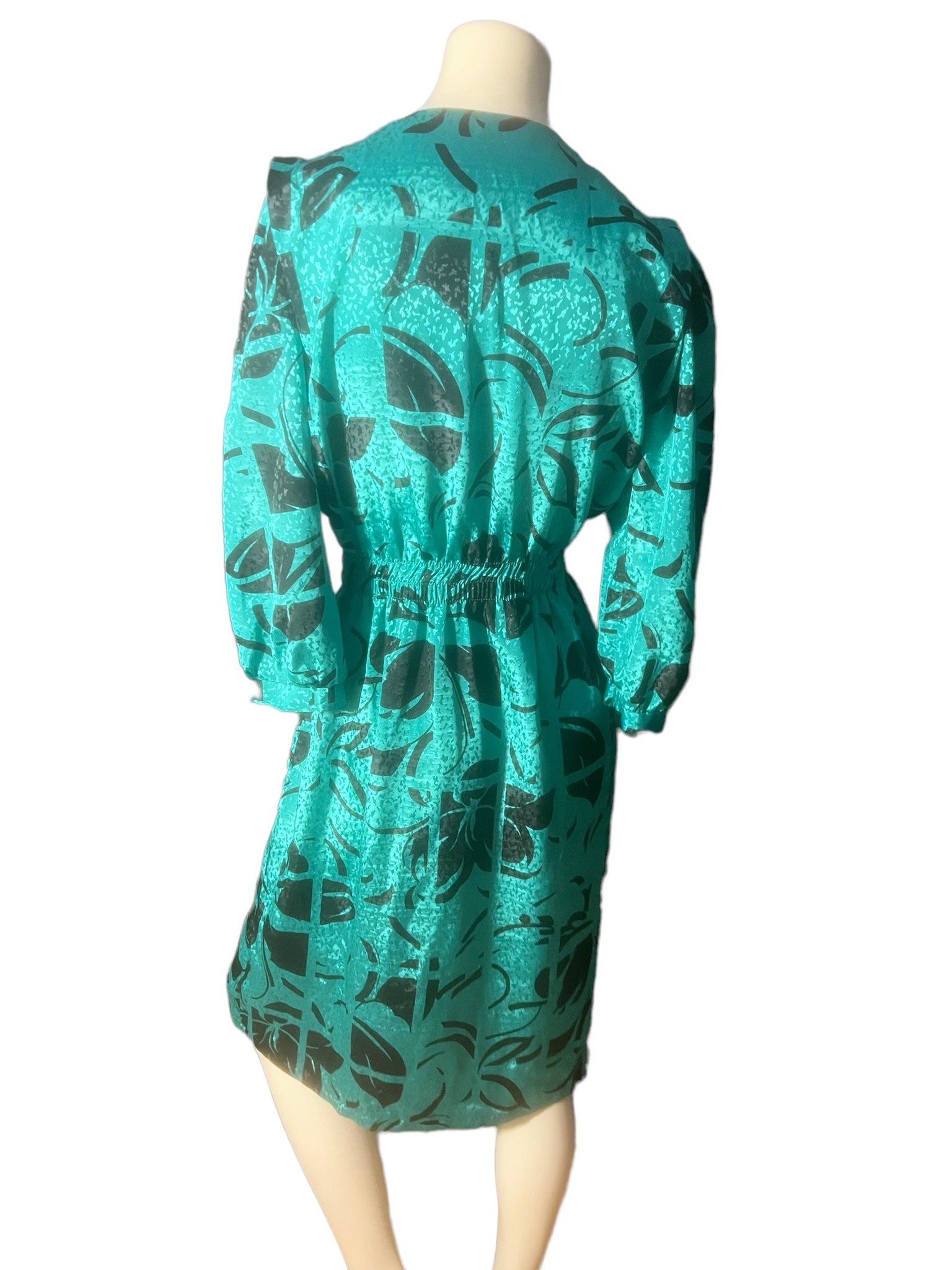 Vintage 80's Jonathan Martin green dress M