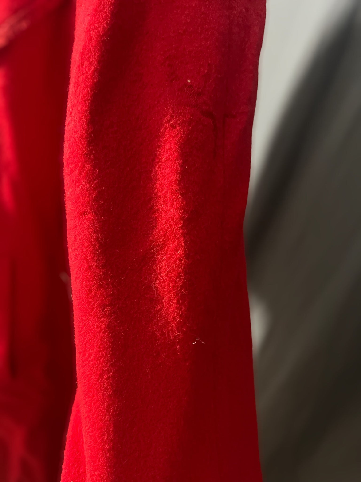 Vintage long red wool 60's coat M