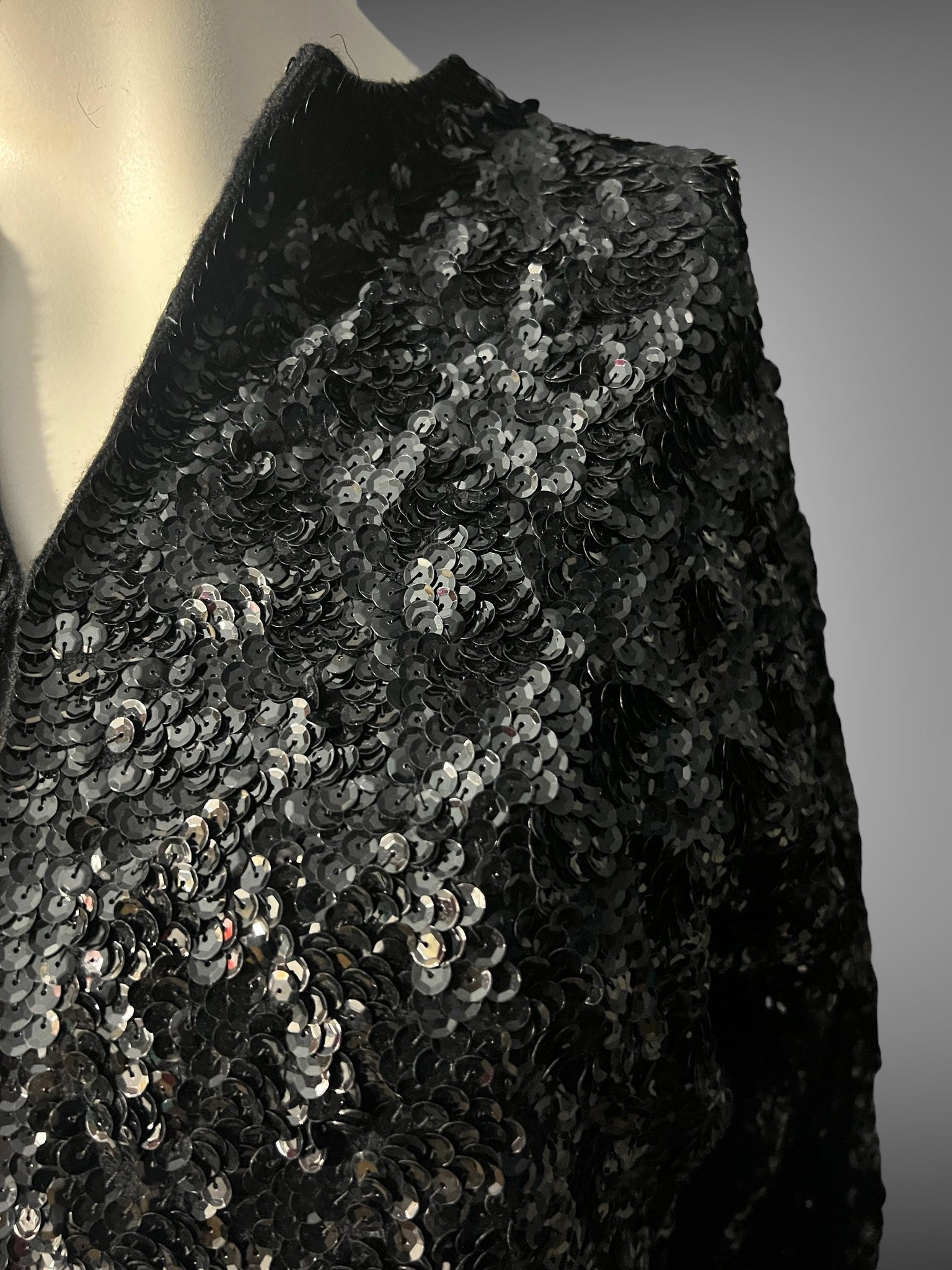 Vintage black sequin jacket Imperial Fashions sz 40 L