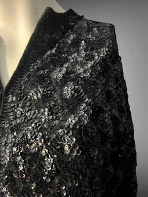 Vintage black sequin jacket Imperial Fashions sz 40 L