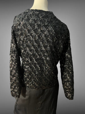 Vintage black sequin jacket Imperial Fashions sz 40 L