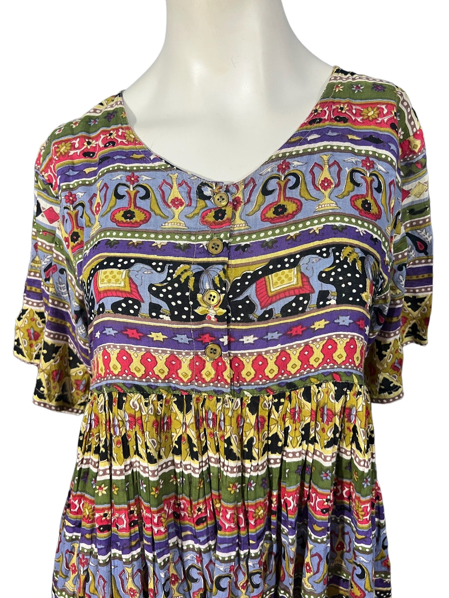 Vintage Papillon India hippie dress S