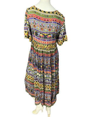 Vintage Papillon India hippie dress S
