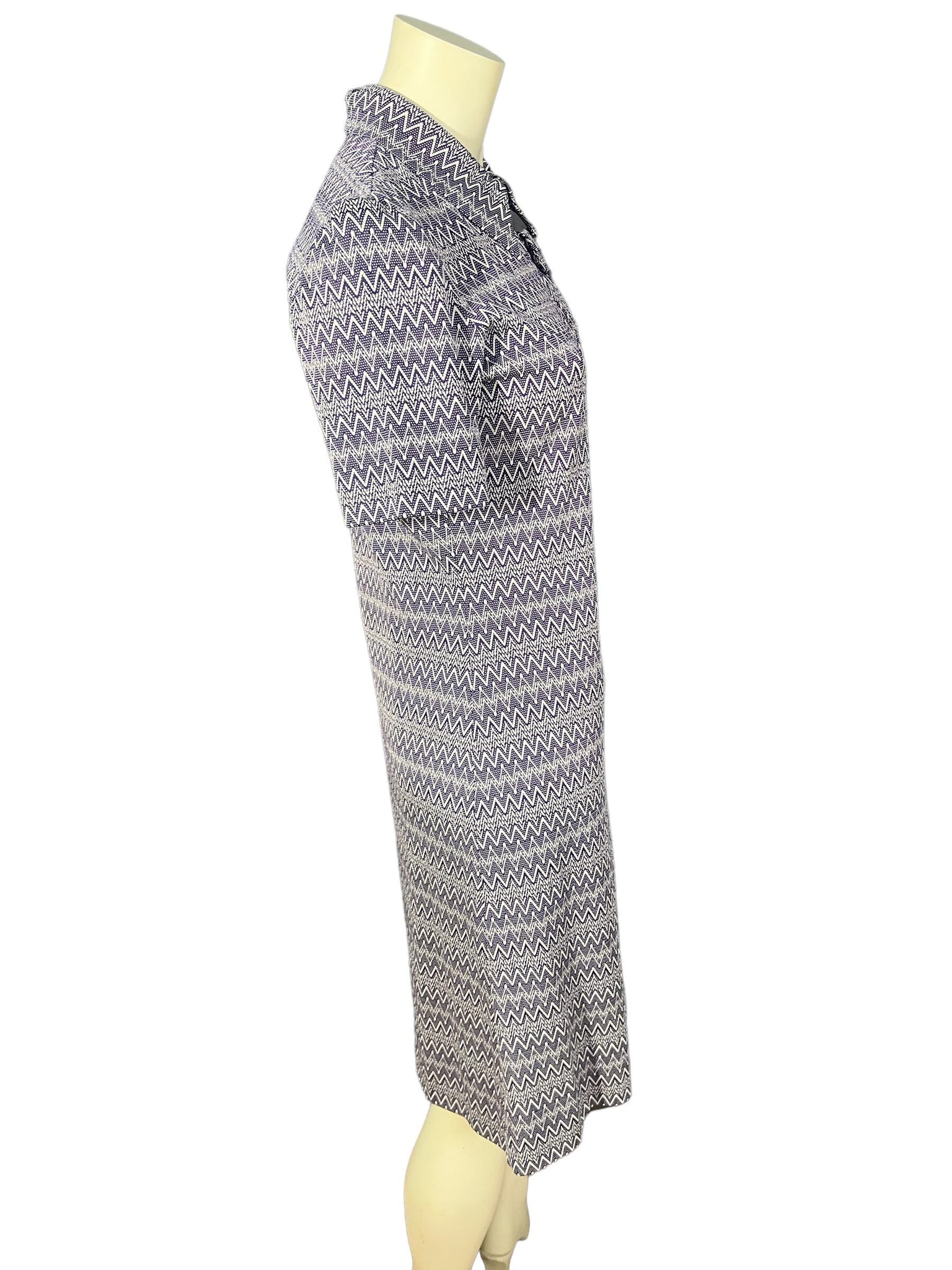 Vintage 70's zip front dress M purple