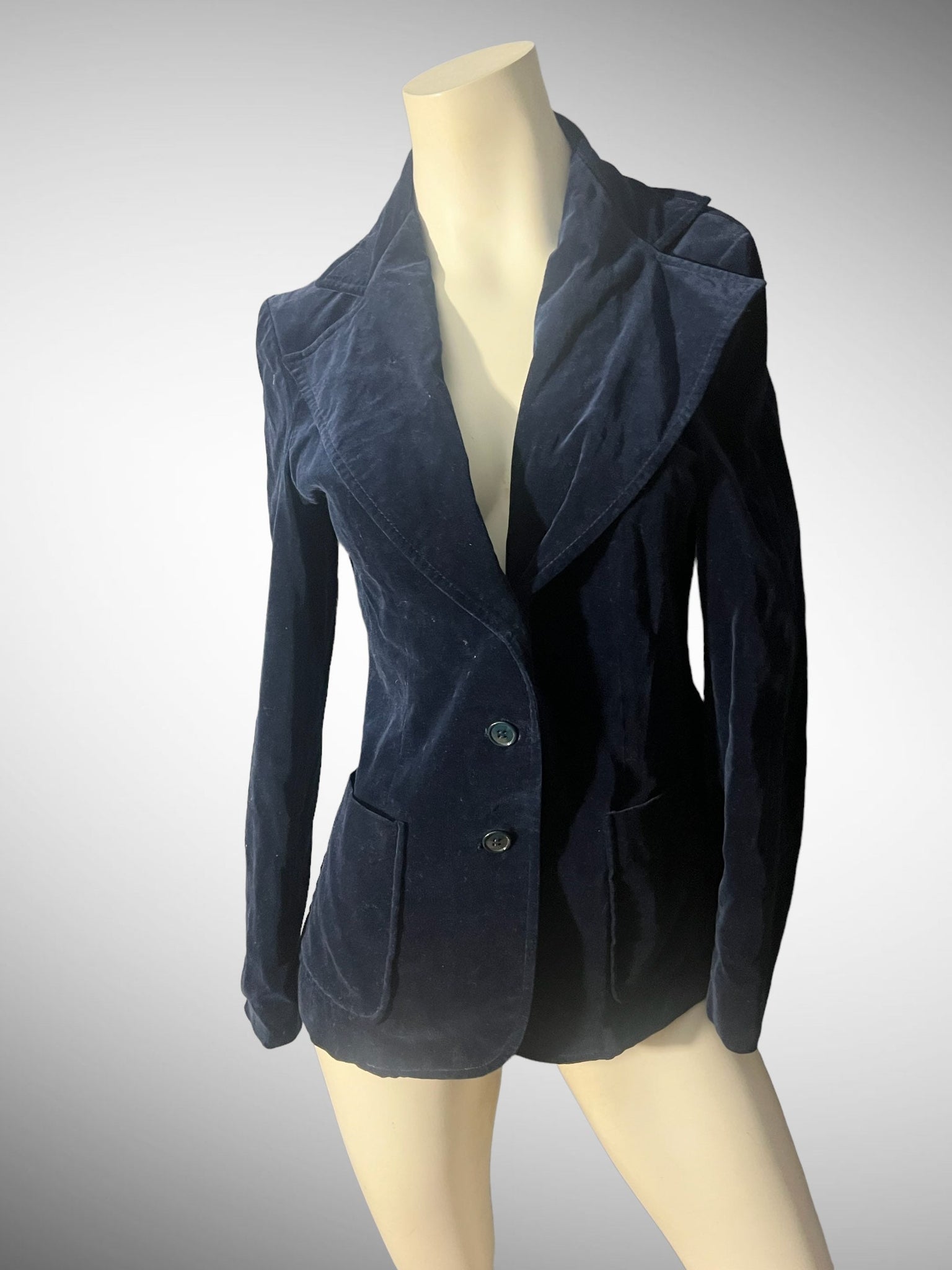 Vintage 70's velvet blue jacket Ms Shannon M