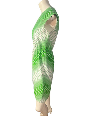 Vintage R&K green and white stripe dress