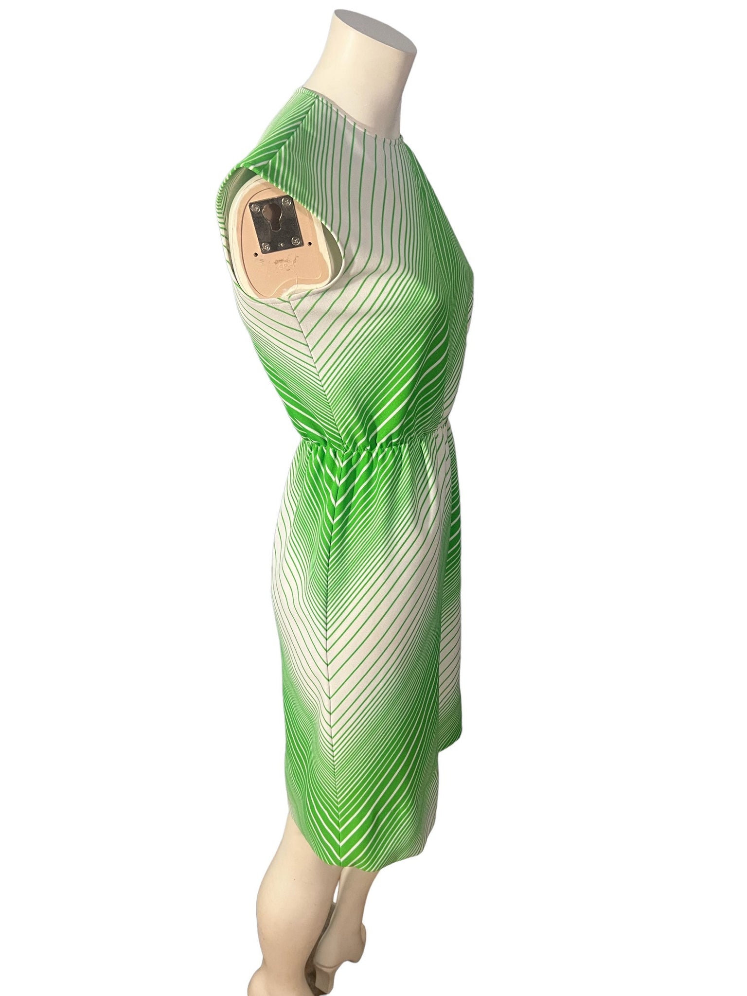 Vintage R&K green and white stripe dress