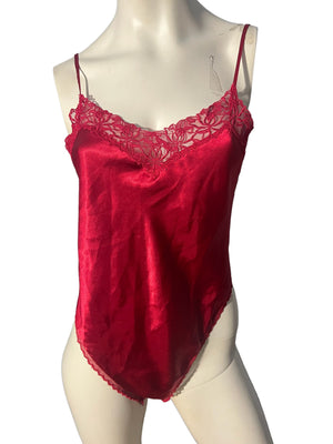Vintage 80's red Victoria's Secret teddy S