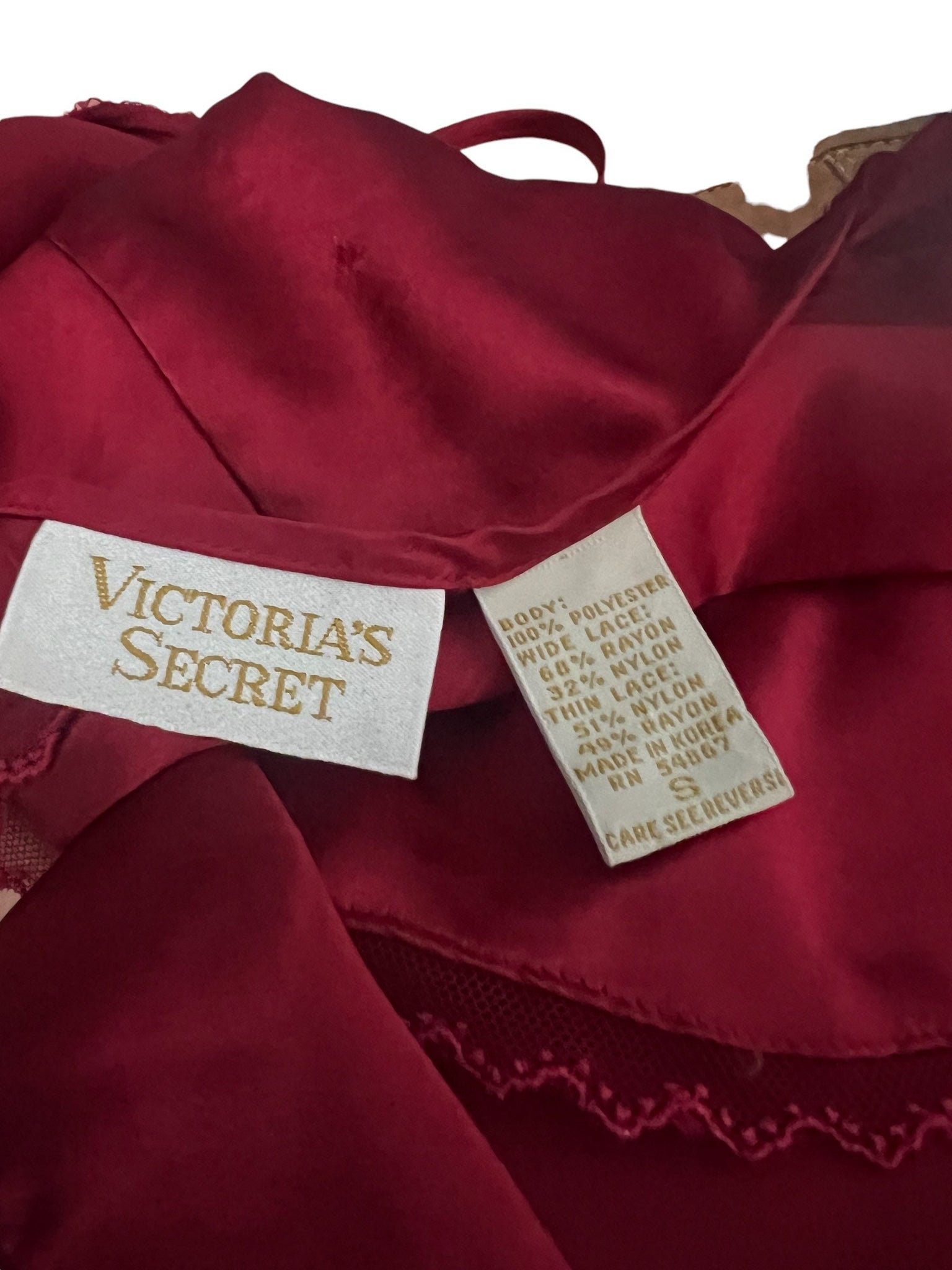 Vintage 80's red Victoria's Secret teddy S