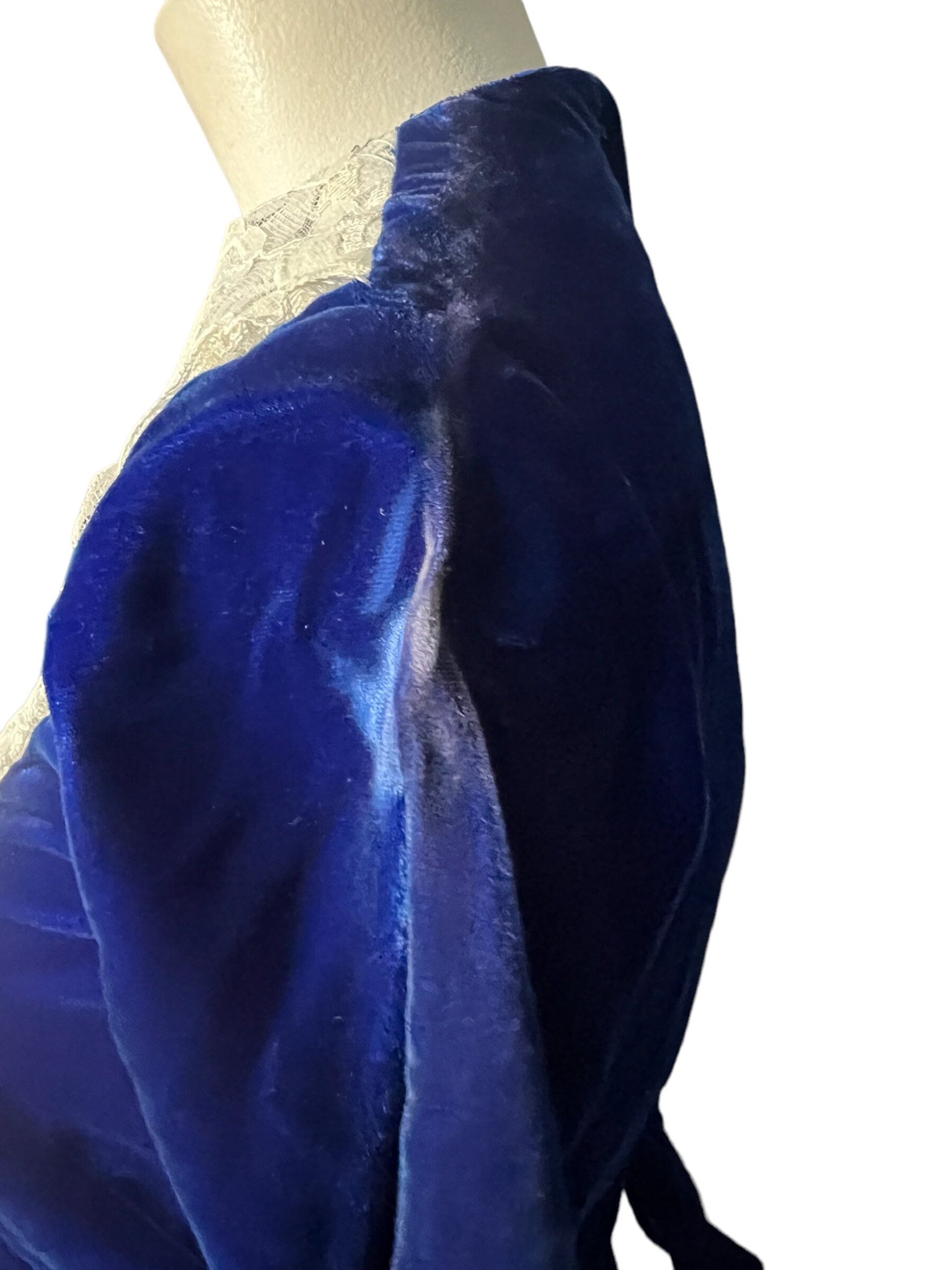 Vintage 70's teen blue velvet dress victorian