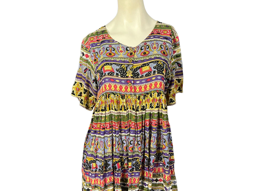 Vintage Papillon India hippie dress S